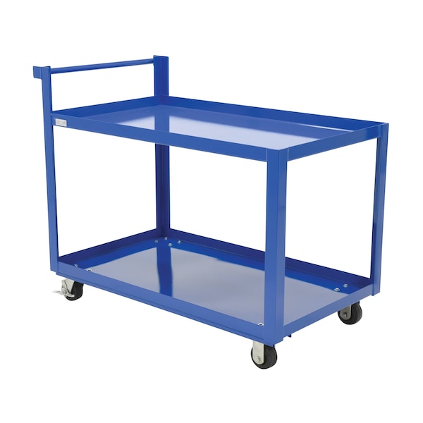 Steel Service Cart, 2 Shelves, 28 x 48, Steel, 1000 lb Load Capacity, 2 Shelves, 27.875" W